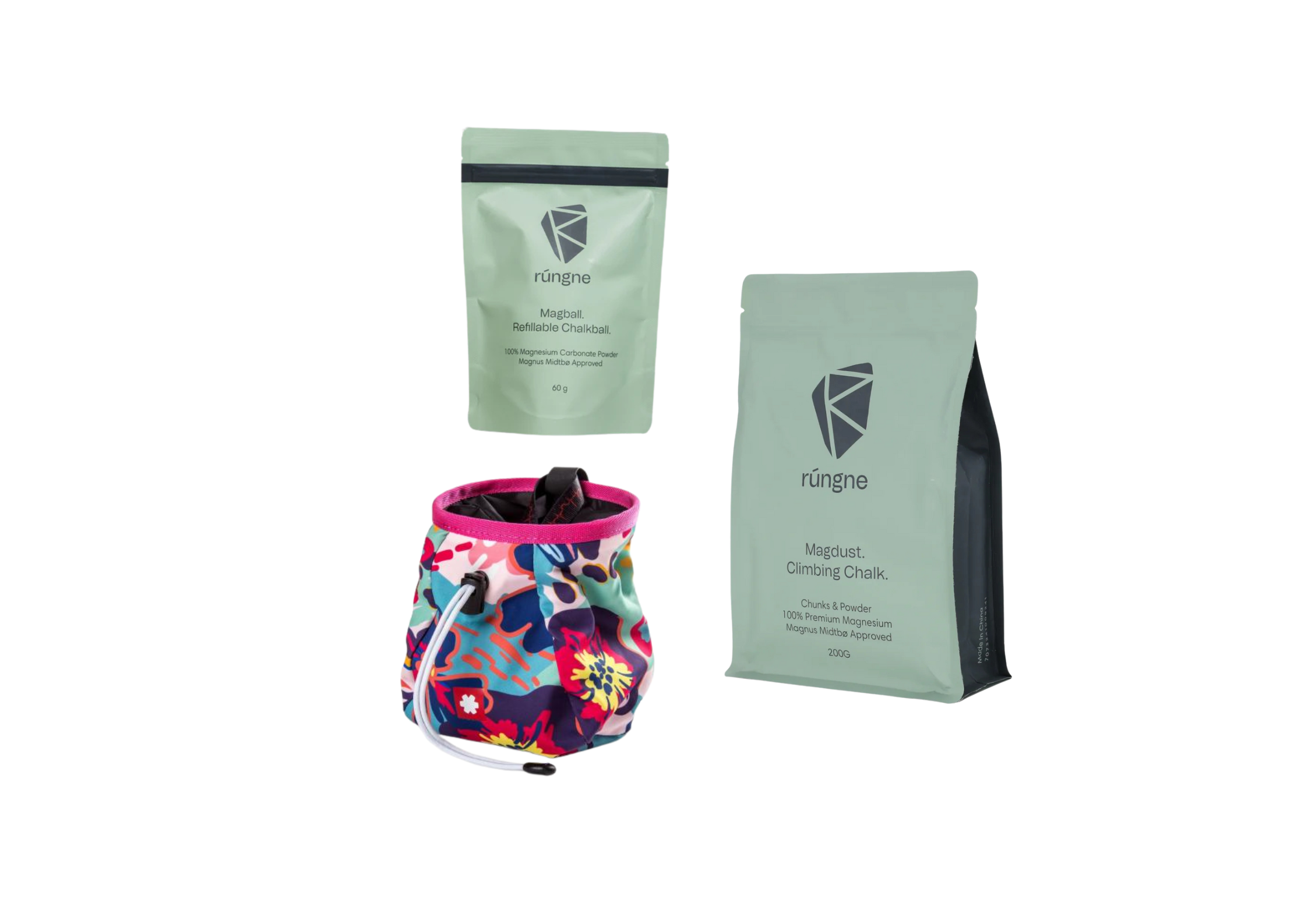Rúngne Chalk Essentials Bundle - Magdust + Magball + Chalk Bag